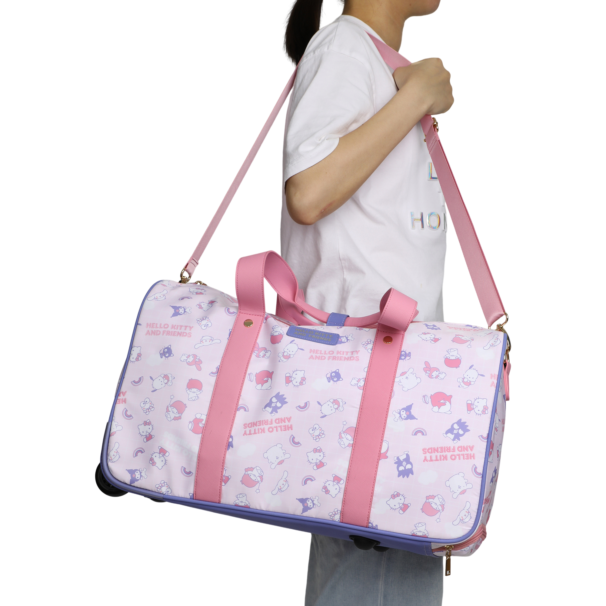 Hello Kitty Wheeled Duffle Bag With Two Luggage Tags