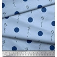 thumbnail image 3 of Soimoi Blue Cotton Cambric Fabric Dots & Leaves Decor Fabric Printed Yard 58 Inch Wide, 3 of 3
