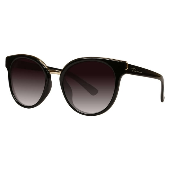 Piranha Eyewear Future Black and Gold Cat Eye Sunglasses with Smoke Gradient Lens