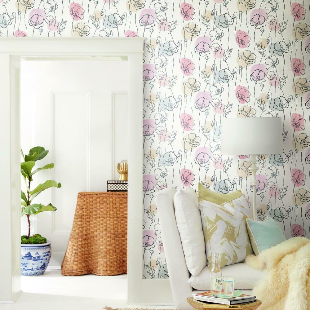 Lisa Audit Modern Poppy Peel and Stick Wallpaper