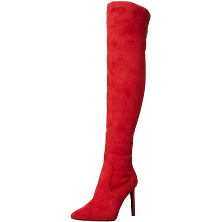 NINE WEST Womens Tacy2 Over-The-Knee Boot 6.5 Red Suede