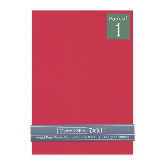 Deep Red 7x10 Uncut Art Mat Board - No Opening - 1 Mat