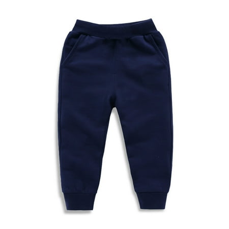 

Chenyin Kids Toddler Girls Boys Spring Fall Sweatpants Cotton Elastic Waist Jogger Pants Unisex Solid Color Sweat Trousers for Baby 1-11 Years