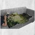 thumbnail image 6 of Antique Soft Flannel Fleece Throw Blanket, Old Aged Fantasy Gate in Forest Medieval Gothic Greenery Digital Art, Cozy Plush for Indoor and Outdoor Use, 50" x 70", Green Pale Green, by Ambesonne, 6 of 6