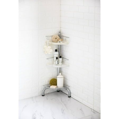 Homezone 3 Tier Corner Shower Caddy With Adjustable Shelves