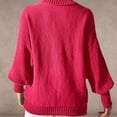 thumbnail image 4 of Cute Sweaters for Women Teen Girls with Bowknot Lapel/High Neck Long Sleeve Knitted Crop Plain Pullover Winter Tops (M, Red|Turtleneck), 4 of 4