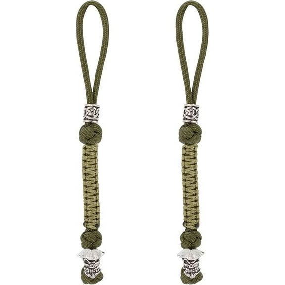 2pcs Knife Lanyards with Alloy Beads Tactical Lanyard Car Keychain with Strap for Backpack Camping 2pcs