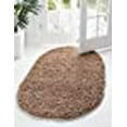 thumbnail image 3 of Unique Loom 3151418 3 ft. 3 in. x 5 ft. 3 in. Solid Shag Oval Rug, Cocoa, 3 of 15