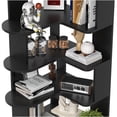 thumbnail image 5 of JERFIT 5-Tier Corner Bookshelf, L-Shaped Freestanding Storage Shelf, Engineered Wood Bookcase Organizer for Living Room, Office, Bedroom in Black, 5 of 10