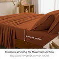 thumbnail image 3 of Mellanni 5-Piece Iconic Split King Bedsheet Set - Microfiber, 16" Deep Pocket, Cooling, Wrinkle, Fade, Stain Resistant, Terracotta, 3 of 6