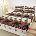 thumbnail image 3 of Manfei Teens Wildlife Bear Twin Sheet Sets, Farmhouse Animal Twin Fitted Sheet, Rustic Aztec Countryside Flat Sheet, Luxury Bedroom Decor, 3 Pieces, 3 of 7