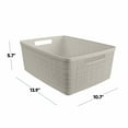 thumbnail image 4 of (2 pack) Curver Jute Medium Beige Plastic Storage Basket, 14 in x 10.7 in x 5.7 in, 4 of 9