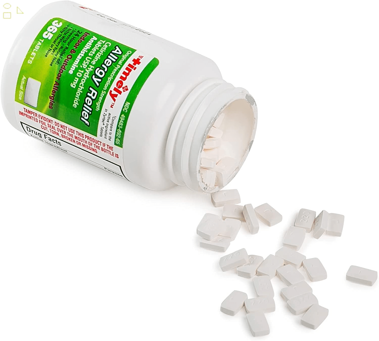 Timely - Cetirizine HCl 10 mg 365Ct  Fast Allergy Relief  Allergy Medication