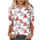 thumbnail image 2 of Pntutb - Camiseta holgada con estampado de moda para mujer, blusa de manga 3/4, cuello redondo, tops casuales Pntutb Pntutb-1320, 2 of 5