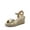 GOLD-METALLIC, variant on Espadrille Dressy Wedge Sandals, Women's Platform Sandals Casual Summer, Comfortable High Heeled Wedges with Adjustable Buckle