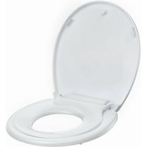 Towallmark Toilet Seat With Toddler Seat, Round Soft Close Toilet Cover With Quick Release Hinges, White PP Potty Training Seat, Family Use Toddler Toilet Seat