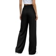 thumbnail image 6 of Yyeselk Womens Wide Leg Sun Protection Pants Lightweight Baggy Stretch High Waisted Slacks Drawstring Casual Joggers Trousers Black L, 6 of 7