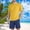 New-Yellow, variant on PNTUTB Men's Sports Set Solid-Color Casual Loose Short-Sleeve Crew-Neck Top and Drawstring Shorts Set Two-Piece Set for Running and Fitness Training