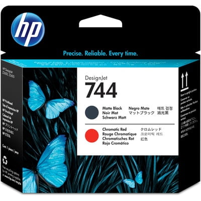 - HP 744 (F9J88A) Matte Black/Chromatic Red Printhead
