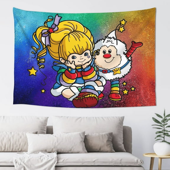 Rainbow Brite Wall Tapestry Poster for Bedroom Aesthetics Room Decor Flag Wall Hanging for Teen Girls Men Dorm Living Room (60''x40'')