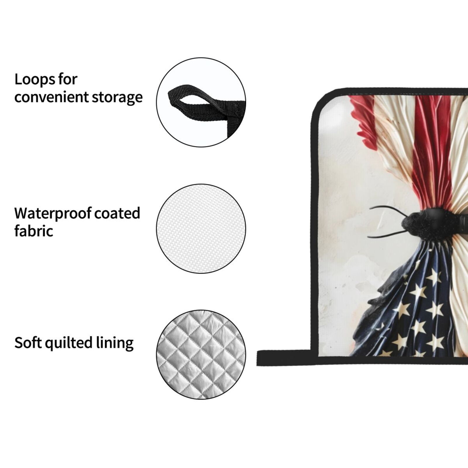 Naloa American Flag Butterfly Wall Oven Mitts and Pot Holders 4 pcs Set, Cooking Baking Grilling Kitchen Oven Glove for Cooking