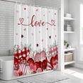 thumbnail image 5 of Love Heart Valentine's Day Shower Curtain Set - 72" x 78" Washable Bathtub Curtain with 12 Hooks, Eucalyptus Botanical Red Pink Waterproof Fabric Stall Shower Curtains for Bathroom/Bathtub Décor, 5 of 6