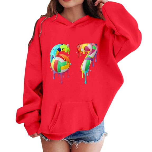 Funny Six Seven 67 Kids 67 Xmas Boys Girls Printed Long Sleeve Sweatshirt