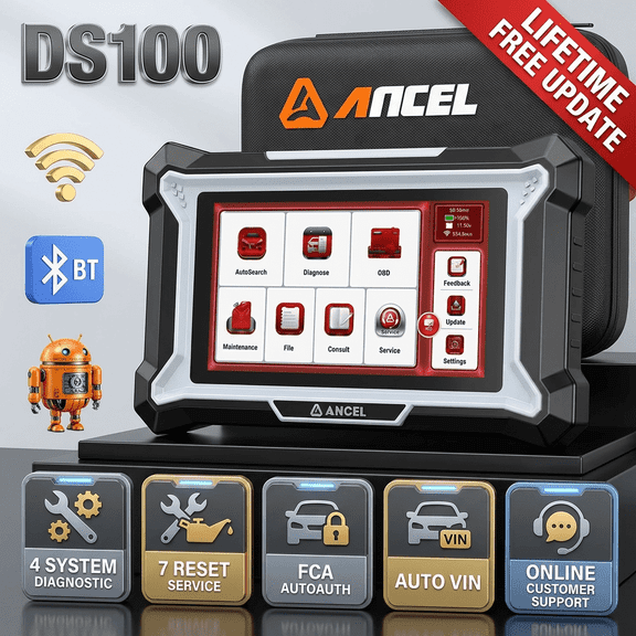 ANCEL OBD2 Scanner Car Diagnostic Tool with 7 Resets, Oil/Brake/ABS/EPB/BMS/SAS Reset, Gear Learning, Check Engine ABS SRS Transmission Code Reader, Lifetime Free Update, Online Customer Service