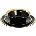 thumbnail image 3 of Gibson Home Premier Gold 12 Piece Fine Ceramic Dinnerware Set in Black and Gold, 3 of 5