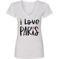 thumbnail image 3 of Inktastic I Love Paris French Flag Heart Women's V-Neck T-Shirt, 3 of 5