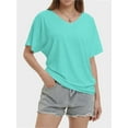 thumbnail image 3 of Womens Casual V Neck T Shirts Short Sleeve Loose Fit Summer Flowy Tops Tees, 3 of 6