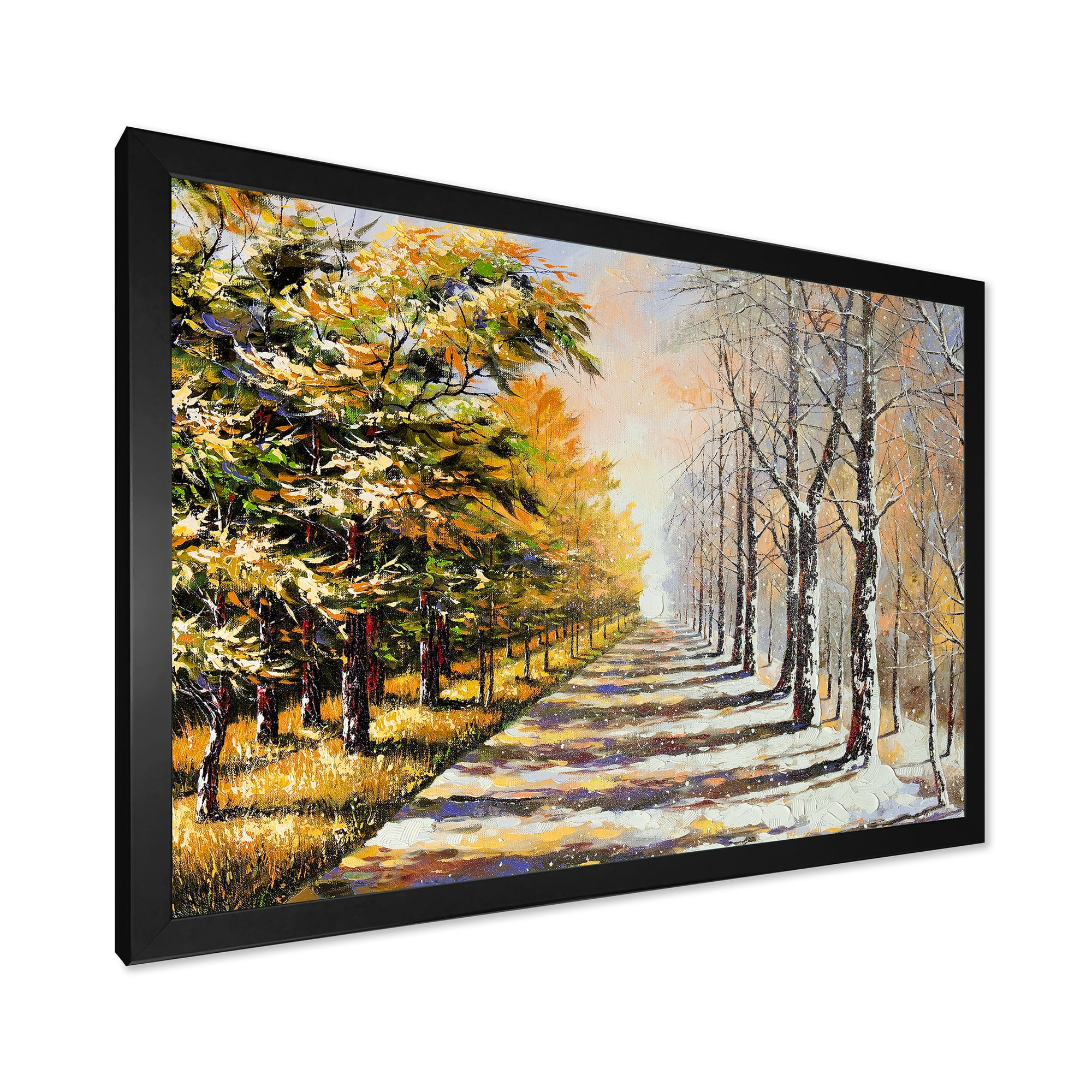 Designart 'Allegory On Theme Autumn and Winter' Traditional Framed Art Print