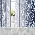 thumbnail image 4 of Dashan Navy Blue Blackout Curtains,Abstract Gradient Bedroom Living Room Darkening Grommet Window Drapes 2 Panel,52x63 in, 4 of 7