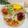 thumbnail image 6 of Folkulture Wooden Fruit Bowl or Decorative Fruit Bowl for Kitchen Counter or Centerpiece Table Decor, Fruit Bowl, Pedestal Bowl for Farmhouse Decor, Mango Wood Fruit Bowl-Golden Combination Tray, 6 of 10