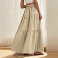 thumbnail image 4 of Faldas Elásticas de la Cintura para las Mujeres Color Sólido de la Longitud Del Tobillo de la Falda Maxi Casual Spring, Faldas Casuales para las Mujeres de Verano, 4 of 9
