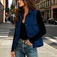 thumbnail image 4 of TARIENDY Womens Short Puffer Vest Lightweight Zip Up Stand Collar Vests Winter Jacket with Side Pockets Sleeveless Warm Quilted Outerwear Navy XXL, 4 of 8
