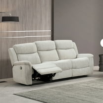 Furniture of America Paziel Modern Fabric Recliner Sofa, Light Gray