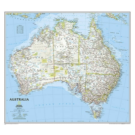 National Geographic Reference Map National Geographic Australia Wall Map - Classic (30.25 X 27 In), (Paperback)