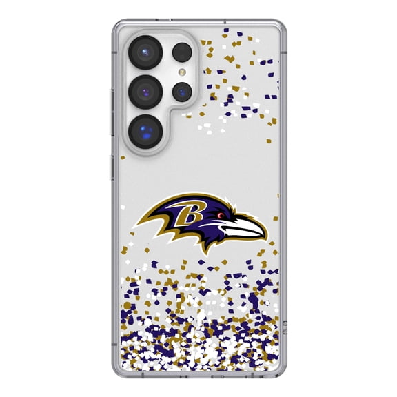 Baltimore Ravens Galaxy Clear Case with Confetti Design