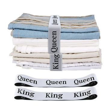 FGY Bed Sheet Organizer Bands 8 Pcs Storage Label Bands for Closet,Elastic Bedding Straps for Bed Sheet, Duvet Cover(Queen King)