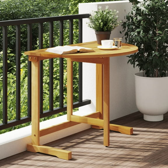 vidaXL Balcony Table Brown Solid Acacia wood Medium Foldable