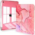 thumbnail image 1 of wonima44 Feams Case for iPad (A16) 11th Generation 11 Inch 2025, iPad 10th Generation 10.9 Inch 2022, Slim iPad A16 Case Clear Back Cover with Pencil Holder & Auto Sleep, Hot Pink Marble, 1 of 1