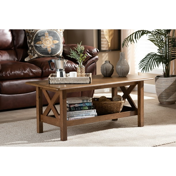 Skyline Decor Reese Traditional Transitional Walnut Brown Finished Rectangular Wood Coffee Table Com Skyline Decor Reese Traditional, Transitional Coffee Table Decor