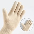thumbnail image 3 of Xfvqtps Women Knit Gloves with Plush Lined Warm Winter Gloves Rib Thickened Cozy Soft Stretchy Extended Mittens for Women Beige, 3 of 9
