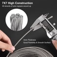 thumbnail image 4 of Unique Bargains 1/8'x200ft Wire Rope Cable Stainless Steel Wire Rope 7x7 Wire with 50 Aluminum Crimping Sleeves, 12 Wire Rope Thimbles, 4 of 7