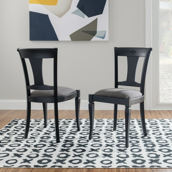 Linon Heaton Dining Side Chair, Set of 2, Black