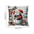 thumbnail image 6 of Snowman Christmas Throw Pillow Cover 18x18 Inch, Festive Red and Blue Holiday Decor Pillowcase with Snowman Scene for Sofa Cushion A, 6 of 6
