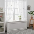 thumbnail image 2 of ZOPZO Light Filtering Sheer Curtains 52W x 63L Inch (2 Panels), Faux Linen Voile with Embroidery, Rod Pocket Drapes for Bedroom & Living Room, Gray, 2 of 9