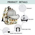 thumbnail image 4 of Sunflower White Pattern Cute School Backpack Bag for School with Padded Back and Adjustable Shoulder Straps 15.25"x11.5"x5.25", 4 of 5