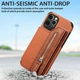 thumbnail image 5 of ELEHOLD Zipper Wallet Case for iPhone XS/X,Flip Folio Card Slots Zipper Storage Kickstand Function Magnetic Closure Full Body Shockproof Protective Case,brown, 5 of 6